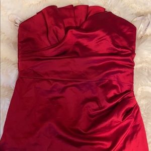 Red satin cocktail/bridesmaid dress